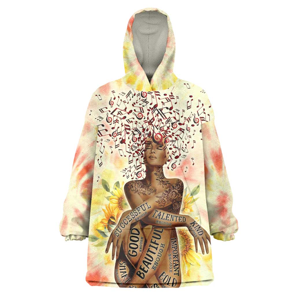 Black Queen Tie Dye KId Wearable Blanket Hoodie