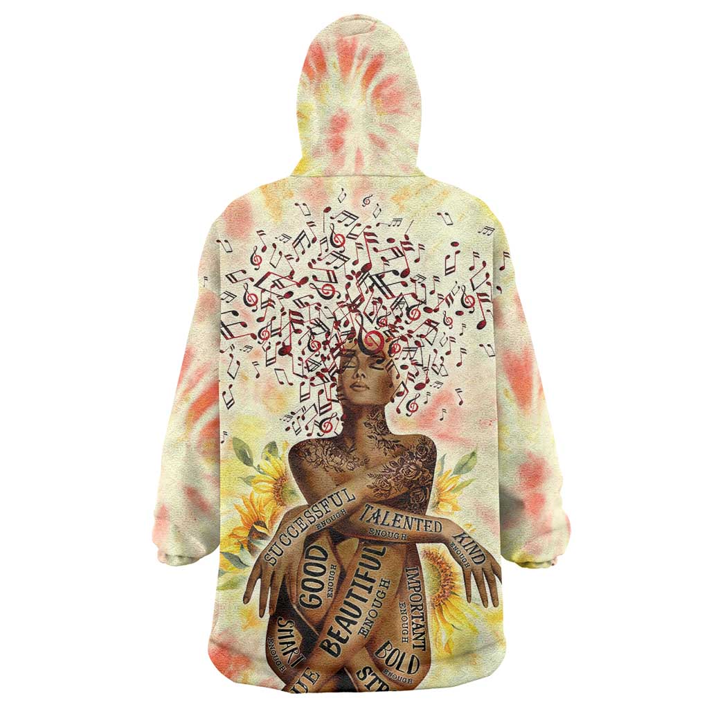 Black Queen Tie Dye KId Wearable Blanket Hoodie
