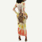 Black Queen Tie Dye Long Sleeve Bodycon Dress DT02