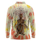 Black Queen Tie Dye Long Sleeve Polo Shirt