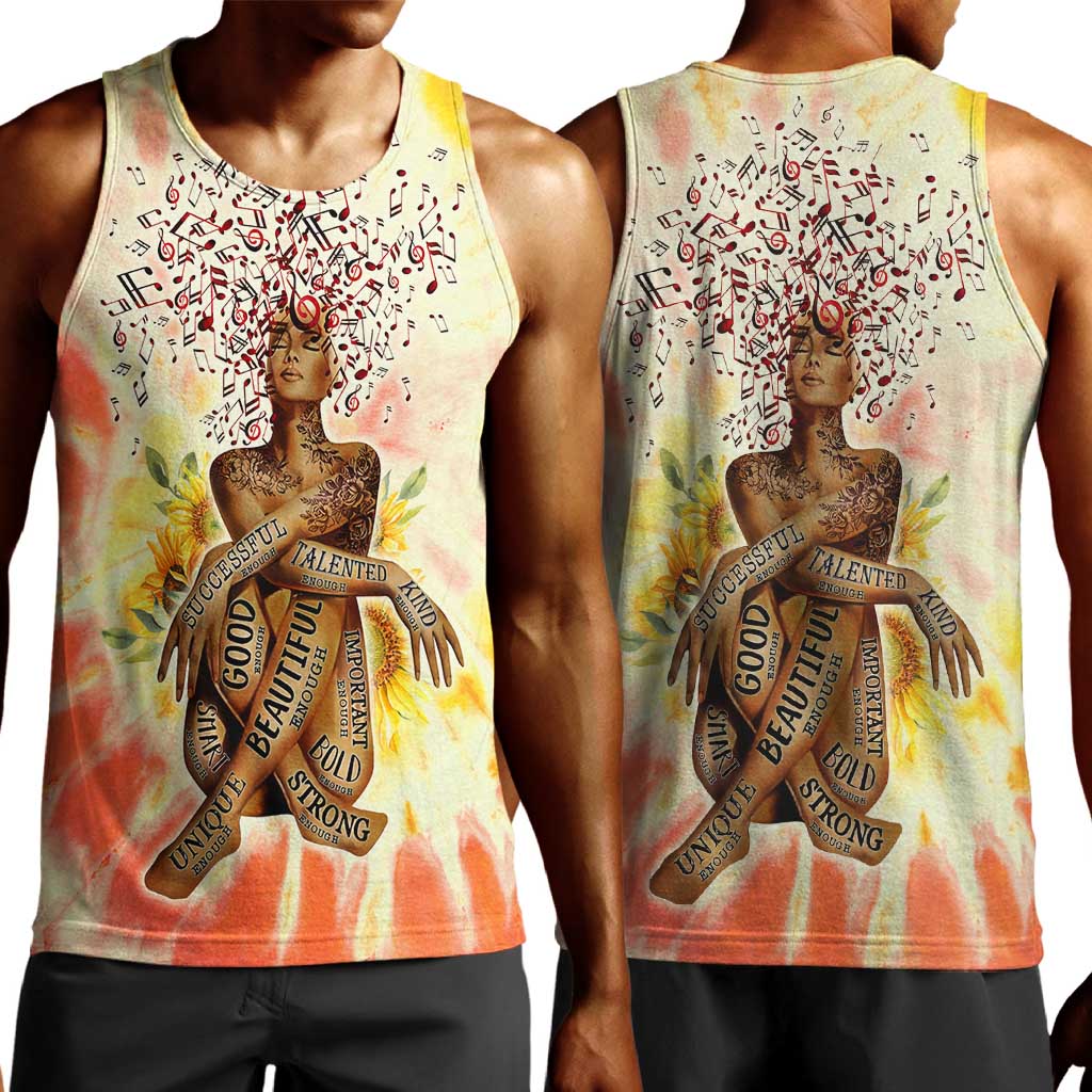 Black Queen Tie Dye Men Tank Top