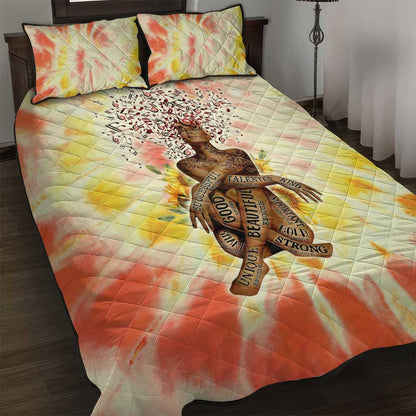 Black Queen Tie Dye Quilt Bed Set