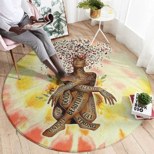 Black Queen Tie Dye Round Carpet