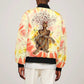 Black Queen Tie Dye Sleeve Zip Bomber Jacket