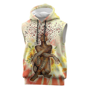 Black Queen Tie Dye Sleeveless Hoodie - African Pride
