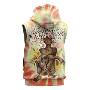 Black Queen Tie Dye Sleeveless Hoodie - African Pride