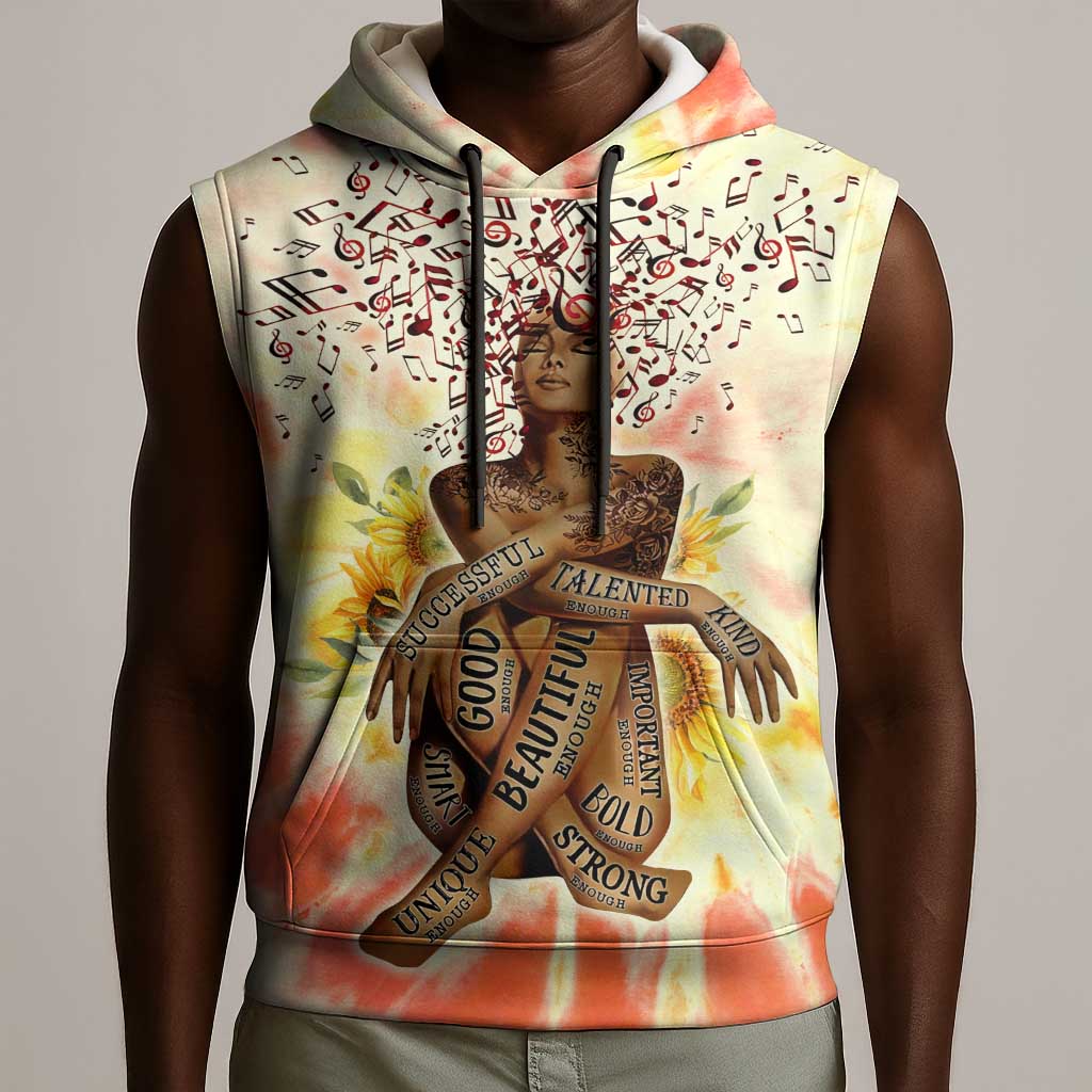 Black Queen Tie Dye Sleeveless Hoodie - African Pride