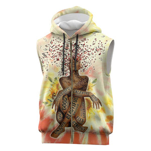 Black Queen Tie Dye Sleeveless Zip Hoodie - African Pride