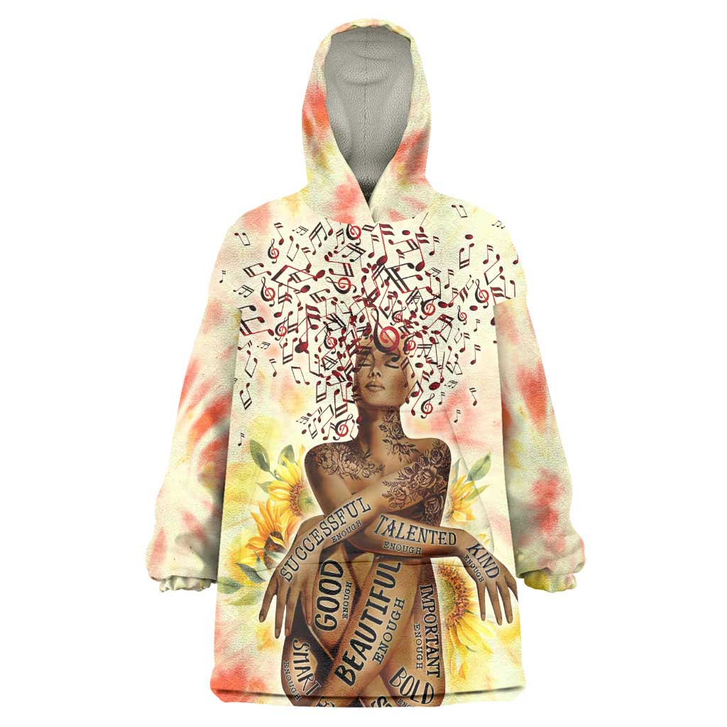 Black Queen Tie Dye Wearable Blanket Hoodie