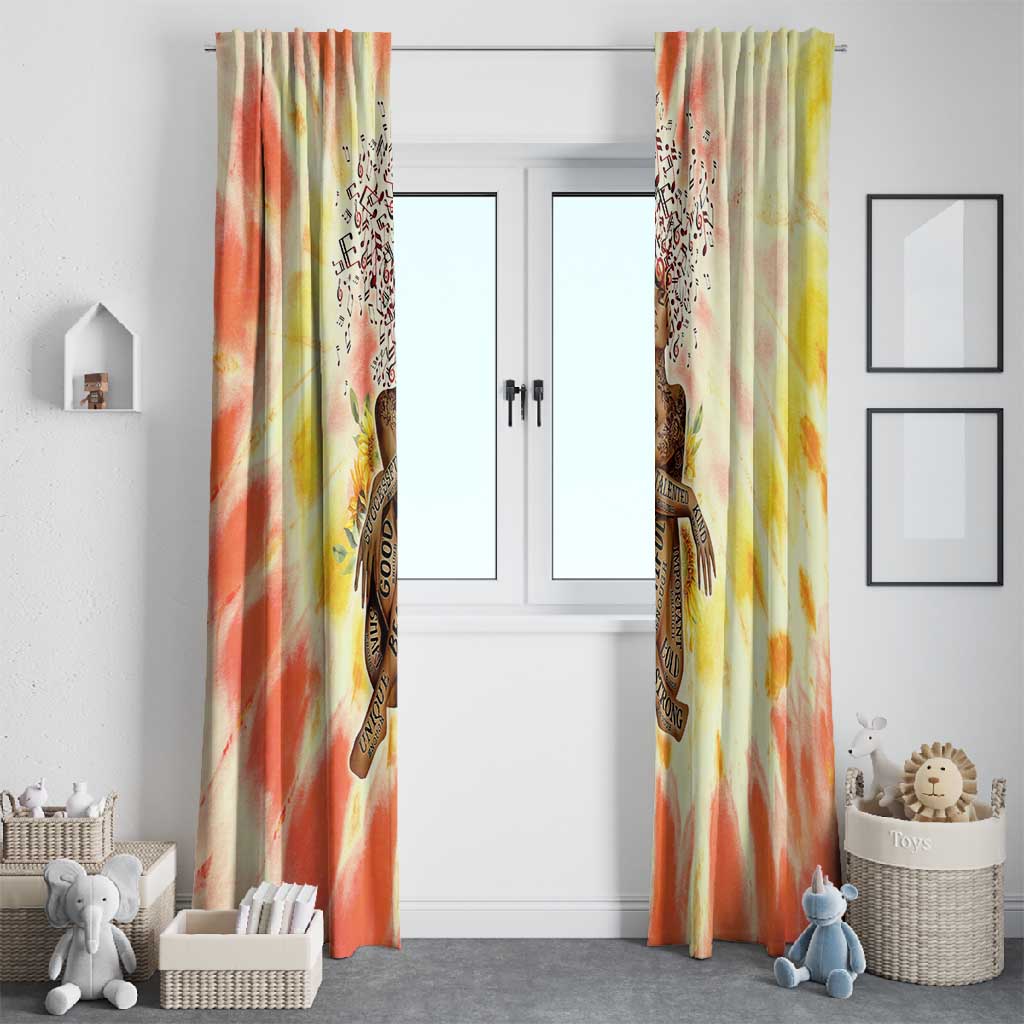 Black Queen Tie Dye Window Curtain