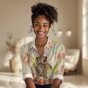 Black Queen Tie Dye Women Casual Shirt DT02