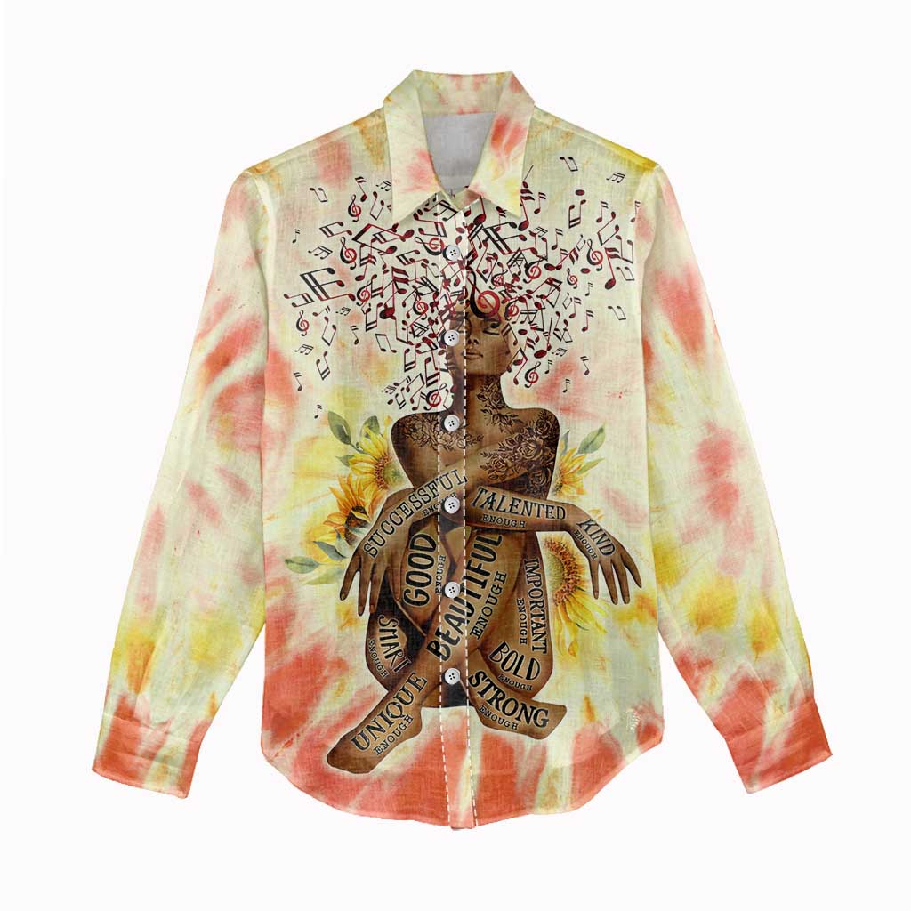 Black Queen Tie Dye Women Casual Shirt DT02