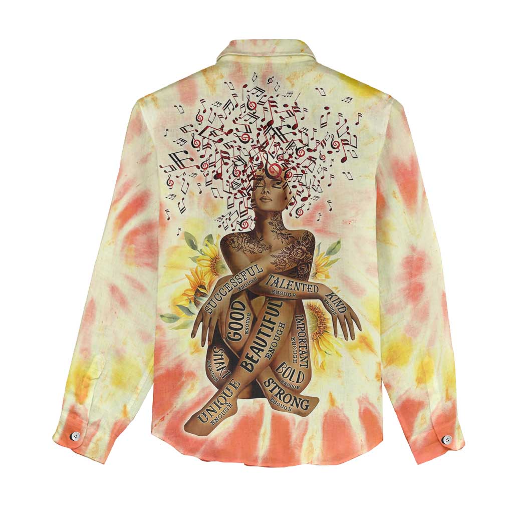 Black Queen Tie Dye Women Casual Shirt DT02