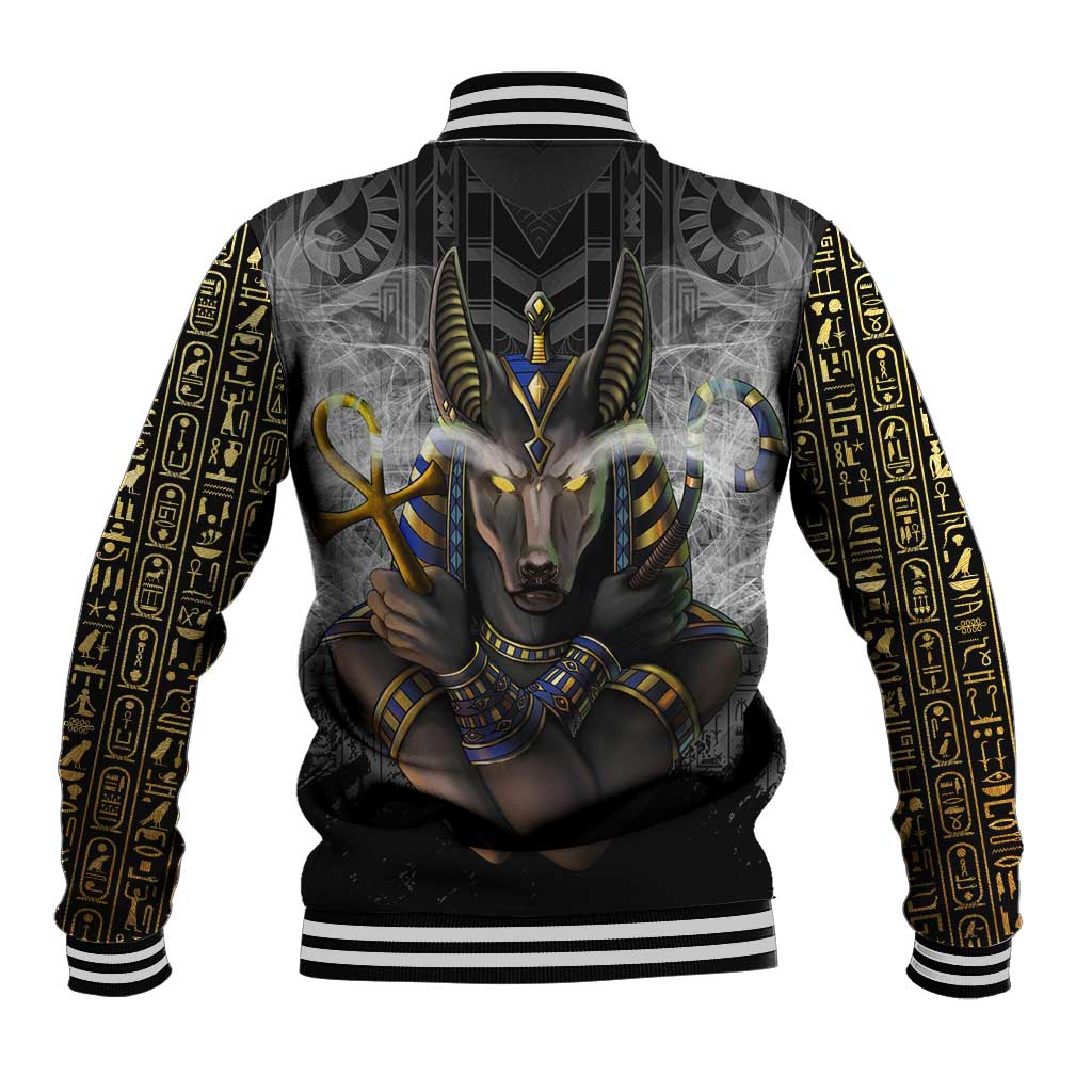 Anubis Baseball Jacket Egypt Pattern Black DT02
