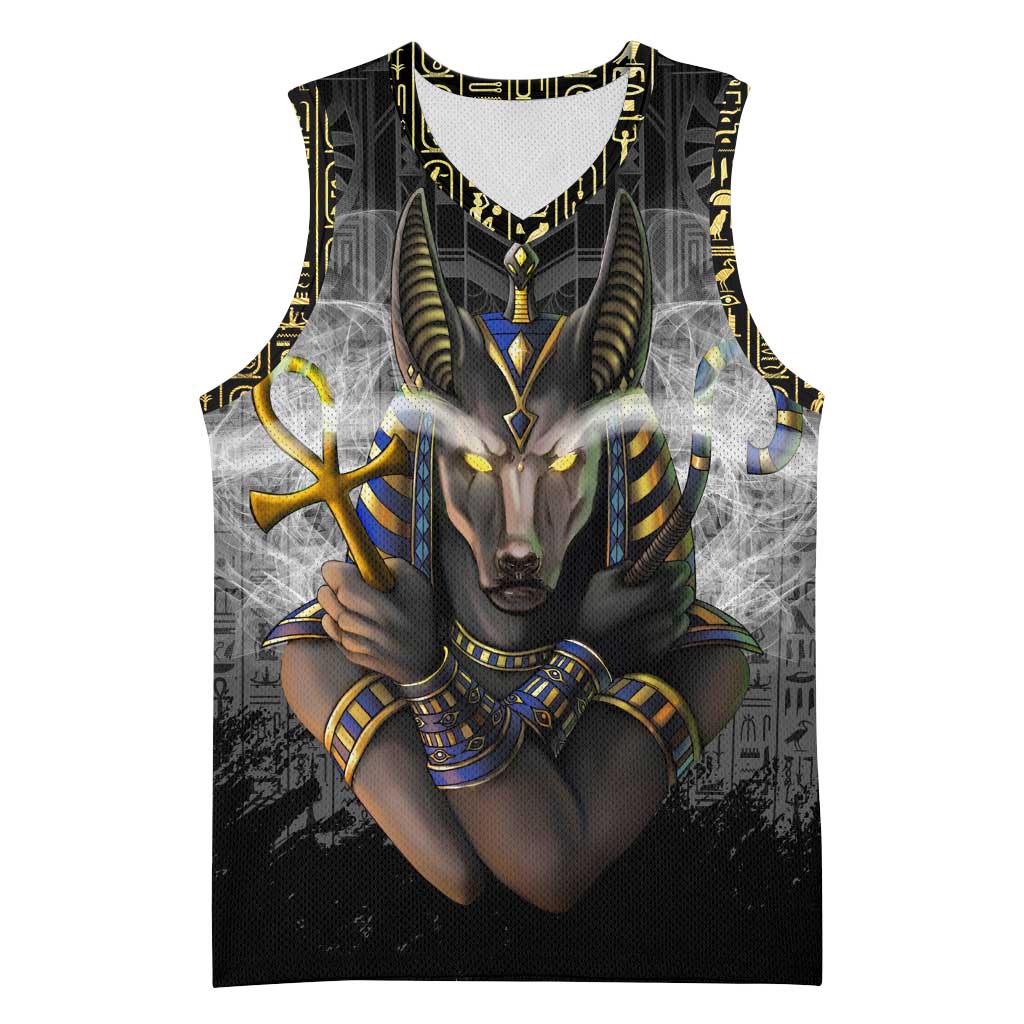 Anubis Basketball Jersey Egypt Pattern Black - African Pride