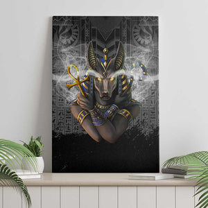 Anubis Canvas Wall Art Egypt Pattern Black