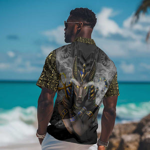 Anubis Hawaiian Shirt Egypt Pattern Black