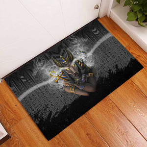 Anubis Rubber Doormat Egypt Pattern Black