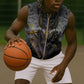 Anubis Sleeveless Zip Hoodie Egypt Pattern Black - African Pride