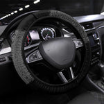 Anubis Steering Wheel Cover Egypt Pattern Black