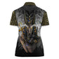 Anubis Women Polo Shirt Egypt Pattern Black