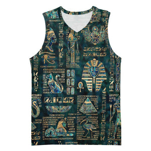 Egyptian Hieroglyphs And Deities Basketball Jersey - African Pride