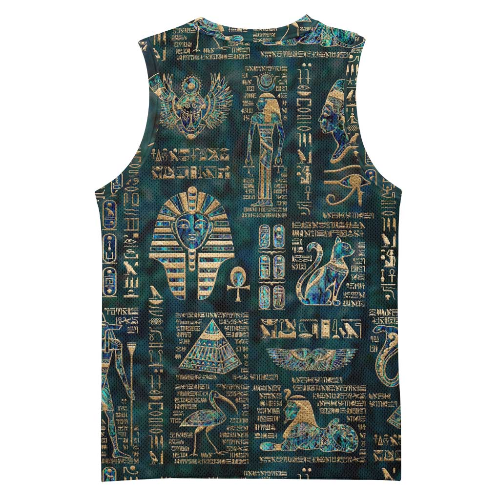 Egyptian Hieroglyphs And Deities Basketball Jersey - African Pride