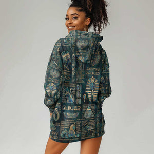 Egyptian Hieroglyphs And Deities Hoodie Dress
