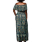 Egyptian Hieroglyphs And Deities Off Shoulder Maxi Dress