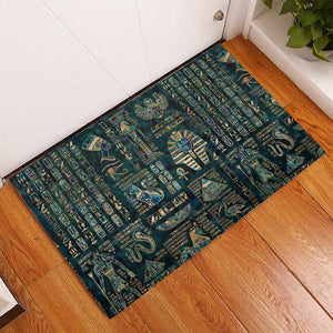 Egyptian Hieroglyphs And Deities Rubber Doormat
