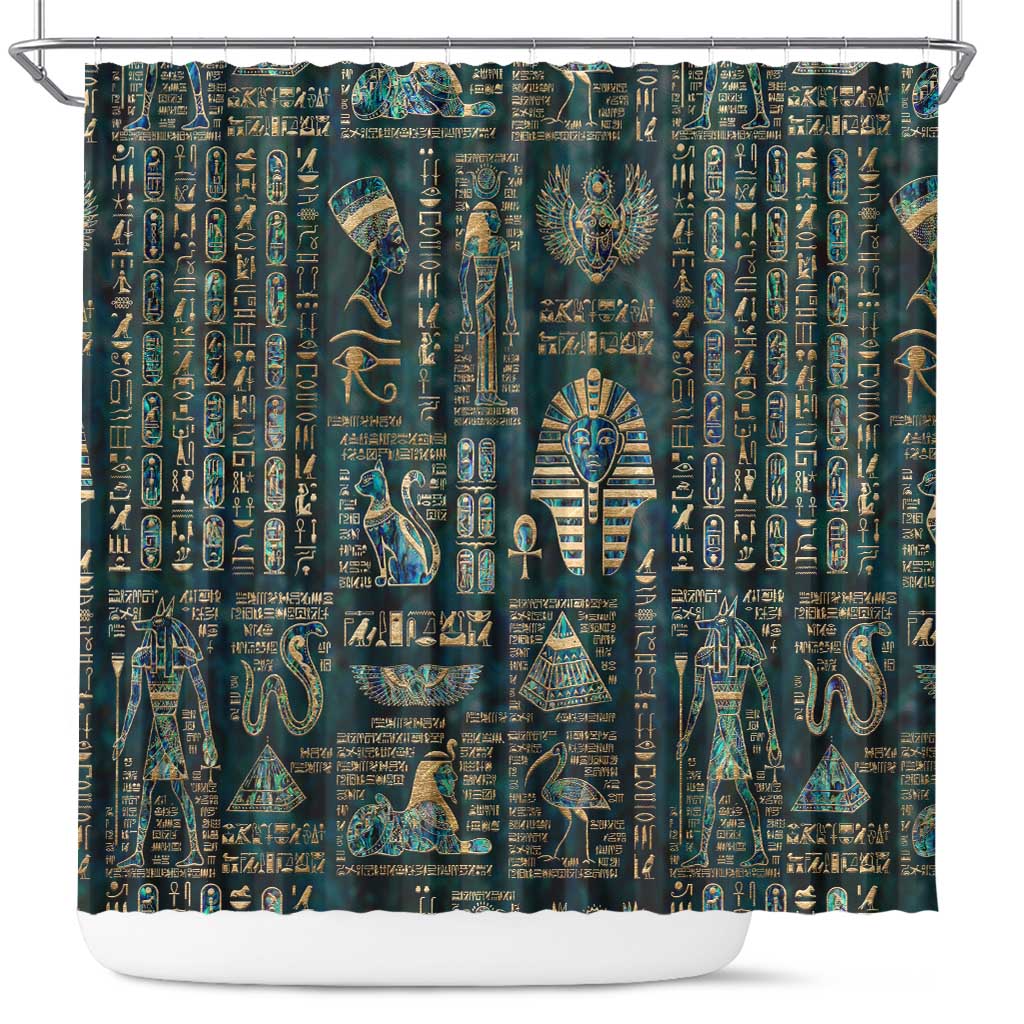 Egyptian Hieroglyphs And Deities Shower Curtain