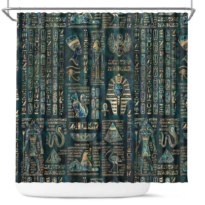 Egyptian Hieroglyphs And Deities Shower Curtain