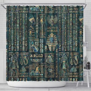 Egyptian Hieroglyphs And Deities Shower Curtain