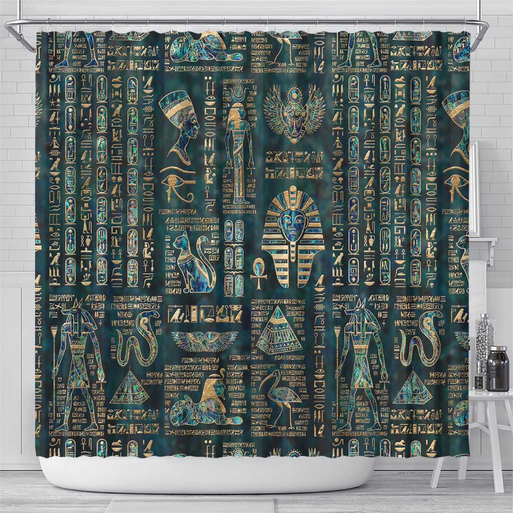 Egyptian Hieroglyphs And Deities Shower Curtain