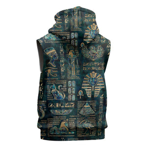 Egyptian Hieroglyphs And Deities Sleeveless Hoodie - African Pride