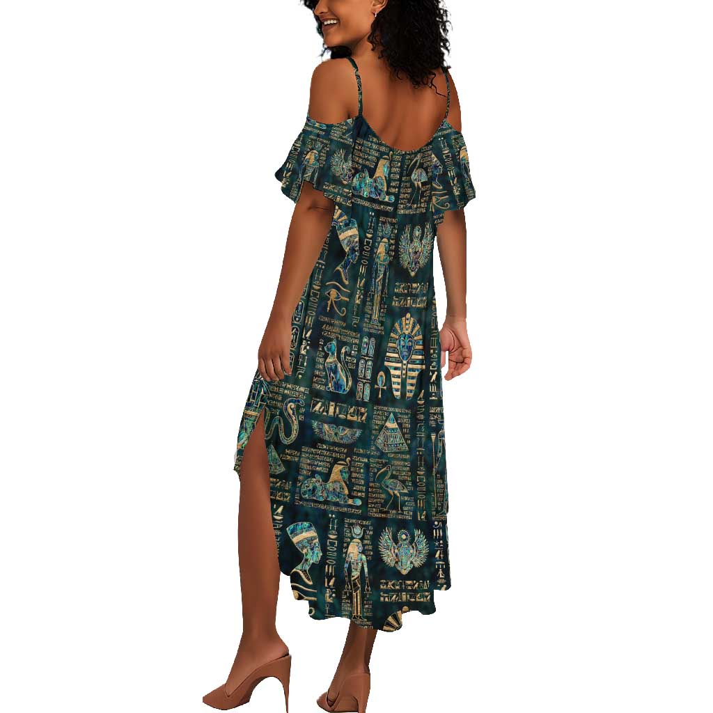 Egyptian Hieroglyphs And Deities Summer Maxi Dress