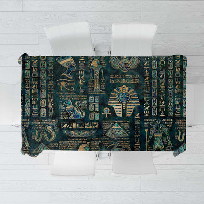 Egyptian Hieroglyphs And Deities Tablecloth