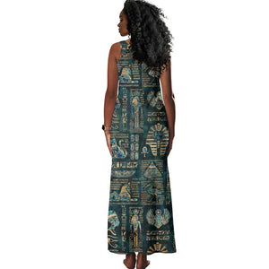 Egyptian Hieroglyphs And Deities Tank Maxi Dress