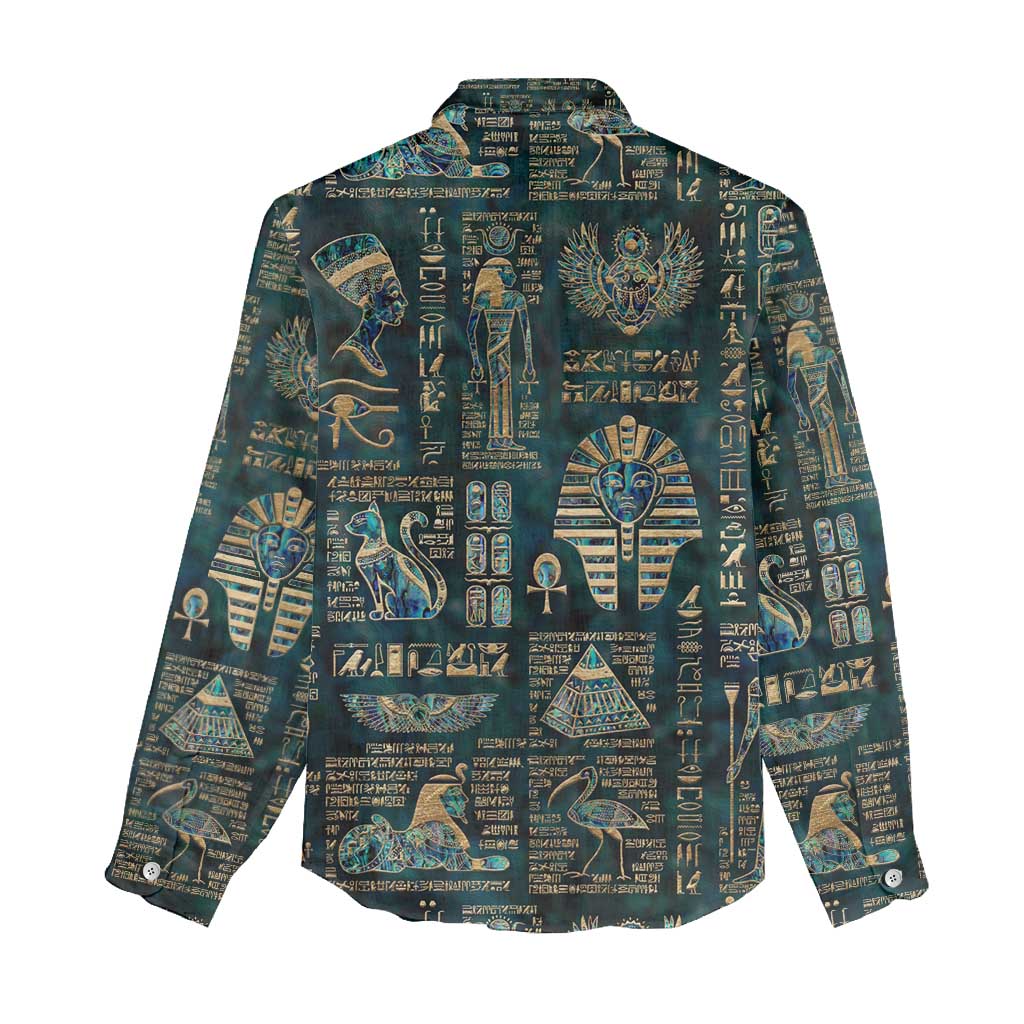 Egyptian Hieroglyphs And Deities Women Casual Shirt DT02