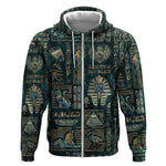 Egyptian Hieroglyphs And Deities Zip Hoodie