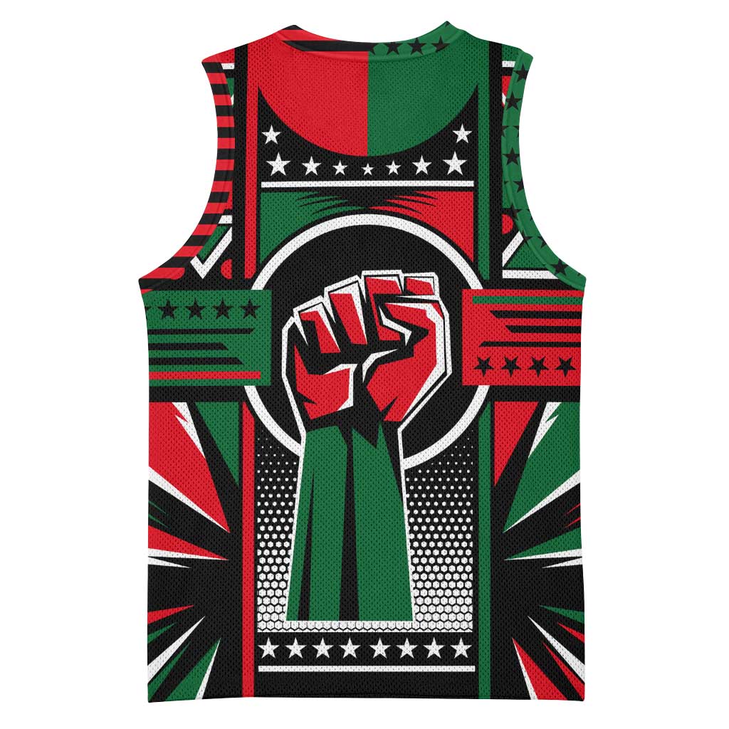 Power Fist And Patterns In Pan African Basketball Jersey - African Pride