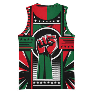 Power Fist And Patterns In Pan African Basketball Jersey - African Pride