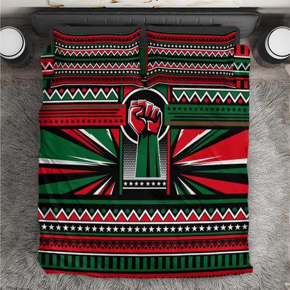 Power Fist And Patterns In Pan African Bedding Set