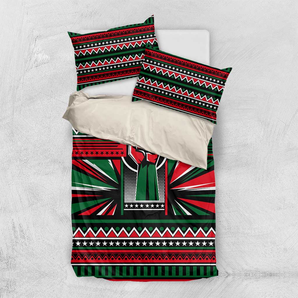 Power Fist And Patterns In Pan African Bedding Set