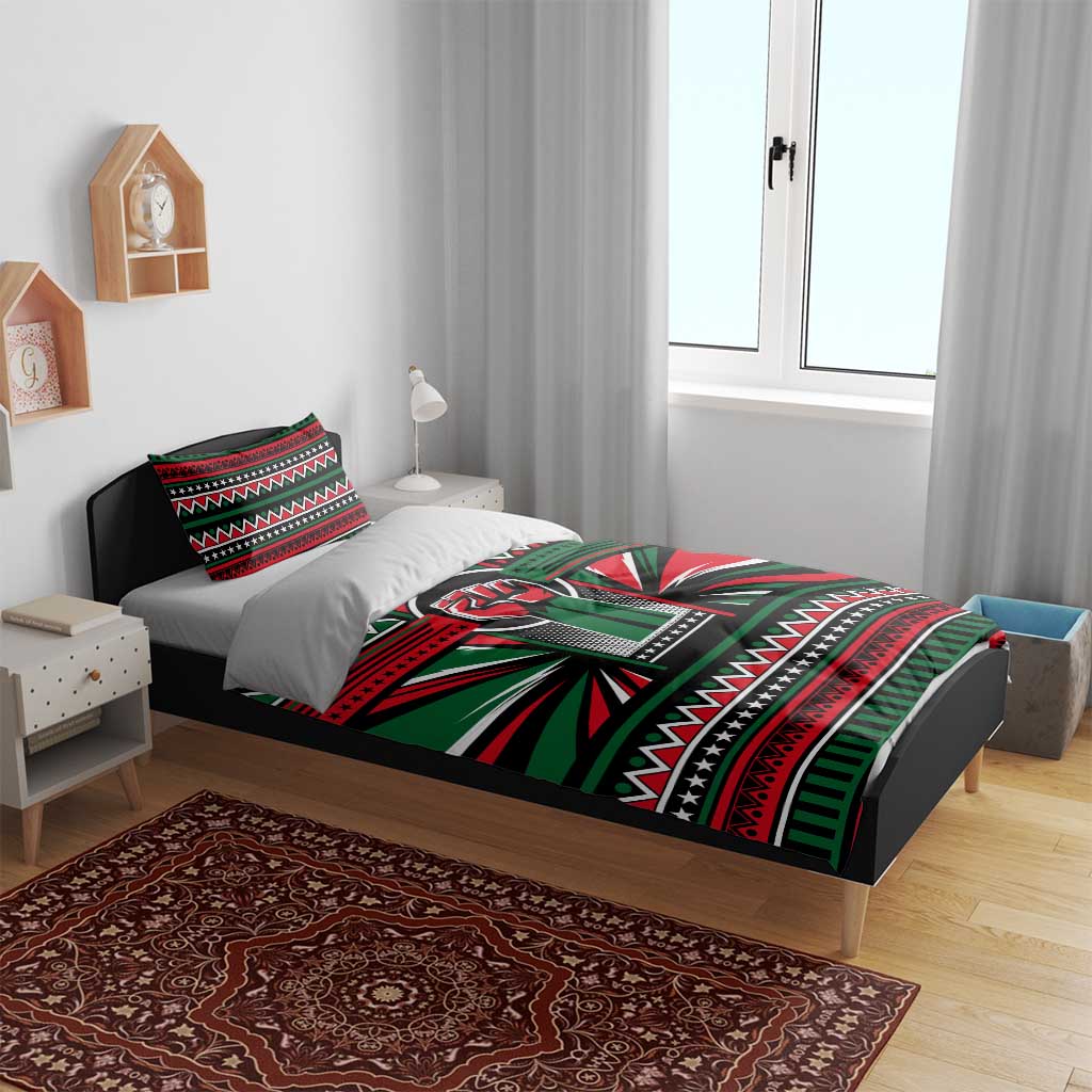 Power Fist And Patterns In Pan African Bedding Set