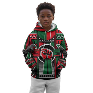 Power Fist And Patterns In Pan African Kid Hoodie