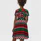 Power Fist And Patterns In Pan African Kid Short Sleeve Dress