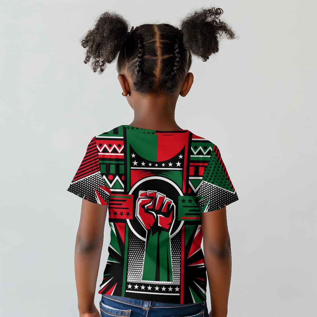 Power Fist And Patterns In Pan African Kid T shirt