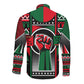 Power Fist And Patterns In Pan African Long Sleeve Button Shirt