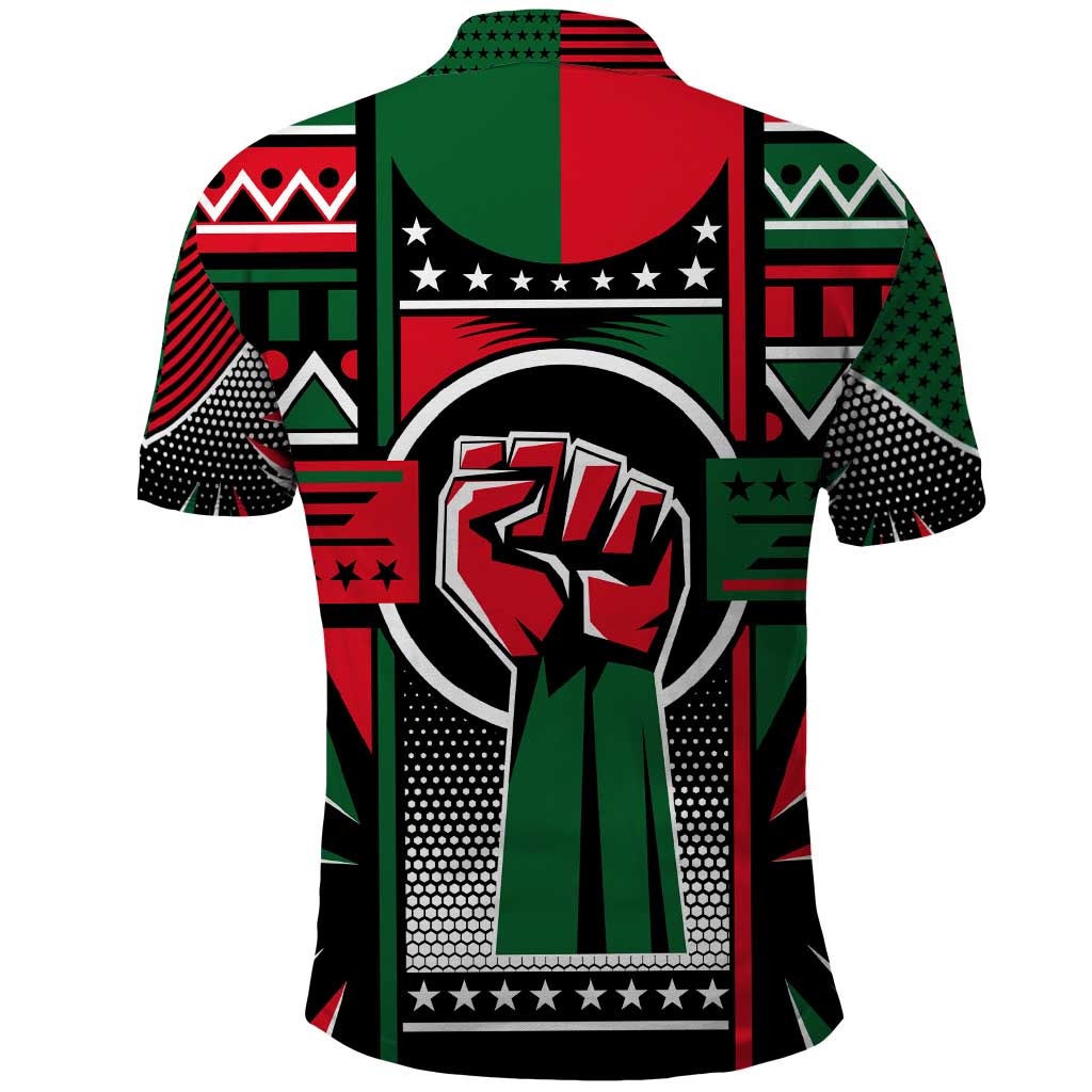 Power Fist And Patterns In Pan African Polo Shirt